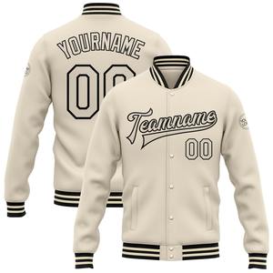 Vente en gros dans l'industrie directe Blouson bombardier décontracté d'hiver personnalisé orange noir blanc veste bicolore Varsity Letterman à enclenchement intégral - Product Image 4
