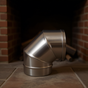 Tubo de Acero Inoxidable AISI 304 con Curva de 90 Grados para Chimenea, Diámetro de 0.5 mm y 220 mm, Piezas para Chimenea - Product Image 3