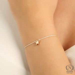 Bracelet étoile en argent sterling 925 avec fil rose pour femme, idéal pour les occasions spéciales - Product Image 2