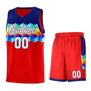 Más tamaño V cuello completo impreso hombres equipo Bsci poliéster ropa deportiva baloncesto conjunto venta al por mayor hombres usan uniforme de baloncesto - Product Image 1