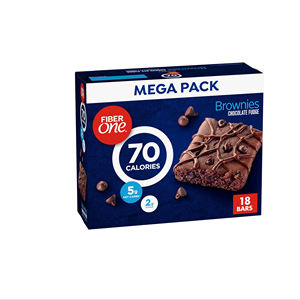 Fiber One 70 Calorie Brownies, Chocolate Fudge <b>Snack</b> <b>Bars</b>, Mega Pack, 18 Ct, 16 oz - Product Image 1