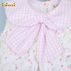 Combinaison à volants pour bébé fille, imprimé floral rose, printemps, OEM ODM, fermeture à boutons pression - BB3014, 100% coton biologique OEKO-TEX - Product Image 4