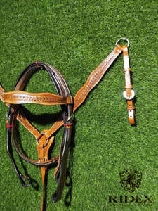 Cabecera de sillín occidental de brida de cuero moderna de alta calidad para doma de caballos y equipo ecuestre Precios asequibles... - Product Image 4