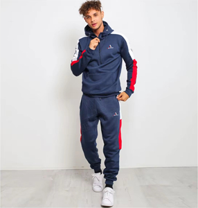 Nouvel arrivage de survêtements de football pour hommes personnalisés ensemble de survêtements de jogging uni zippé en polaire à logo pour hommes sweats à capuche - Product Image 1