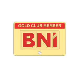 Alfileres de logotipo personalizado de alta calidad Placa de Aleación rectangular grabada BNI rodio plata oro acabado Vietnam accesorios de joyería componentes - Product Image 2