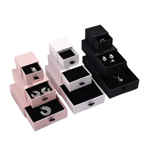 Wholesale Luxury Custom Necklace Jewelry Rings Gift Packaging Slide Drawer Paper Boxes With Your Own Logo For Small Business