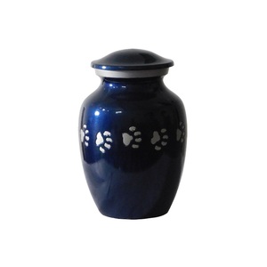 โกศอะลูมิเนียมสำหรับงานศพสัตว์เลี้ยงพร้อมอุ้งเท้าพิมพ์สีทองและสีน้ำเงินโกศโลหะสำเร็จรูปสำหรับขี้เถ้ามนุษย์ - Product Image 2