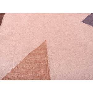 Checkers Pink & Purple <b>Flat</b> Weave <b>Wool</b> Rugs Boho Style 9x12 Rectangle ADWL-13094 for Home Living Room Hallway Rectangular Carpet - Product Image 3
