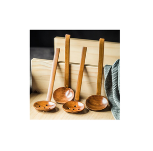 Cuchara de sopa de madera Accesorios Utensilios de Cocina 3 piezas Mango de madera Cuchara Utensilios de cocina pieza de diseño - Product Image 5