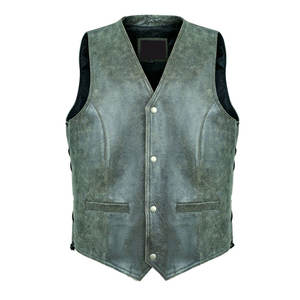 2024 Top vente hommes décontracté vert moto gilet chasse Club constructeur Double diamant matelassé cuir respirant pour l'hiver - Product Image 1