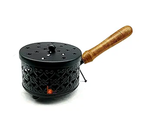 Quemador de incienso de alta calidad para meditación en el hogar y quemador de incienso de lujo de aromaterapia con mango de madera soporte de gran capacidad - Product Image 4