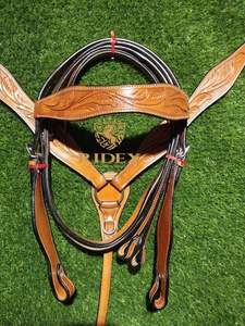 Ensemble de collier usiné à la main toutes tailles pour l'approvisionnement mondial de l'Inde... Premium Custom meilleure qualité en cuir Headstall & Breast Plate - Product Image 6