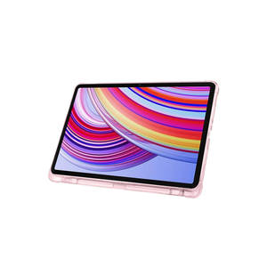 Étui intelligent pliable en trois parties de qualité supérieure pour Poco Pad, en silicone rose doré, avec support, porte-stylet, résistant aux chocs, en matériau PU, compatible - Product Image 5