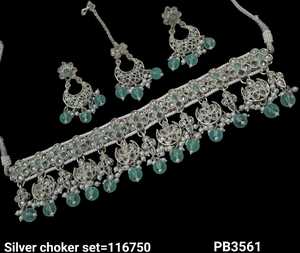 สร้อยข้อมือคริสตัลทรงลูกบาศก์ที่สวยงามชุบเงินประดับอัญมณีสร้อยคอแต่งงานพร้อมต่างหูรูปหยดน้ำสำหรับผู้หญิง - Product Image 3