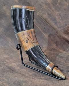 เขาควายสำหรับดื่มแบบคลาสสิกพร้อมขาตั้งโลหะ  เขาควายสำหรับดื่มแบบวิกิ้งพร้อมขาตั้งเหล็กตกแต่ง - Product Image 6