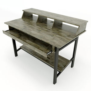Escritorio Moderno de Diseño Simple de 120x65x90cm en Madera de Caucho con Patas de Hierro y Cajón de Almacenamiento para Dormitorio-SD68005 - Product Image 6