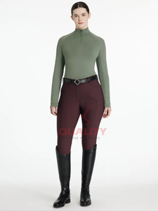 Capa base de equitación para mujer, venta al por mayor, tejido elástico ligero de primera calidad, transpirable, secado rápido, top de entrenamiento ecuestre - Product Image 2