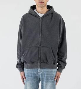 Sudaderas con capucha personalizadas para hombre, con cremallera, 100% algodón, forro polar, cuello alto, color y logotipo personalizados - Product Image 2