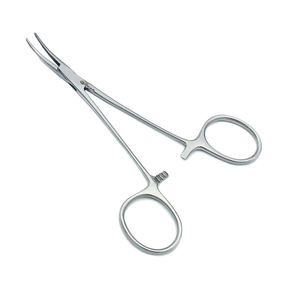 Pinzas Quirúrgicas de Acero Inoxidable de la Mejor Calidad, Pinzas Micro Mosquito, 5 Pulgadas (13 cm), Curvas, Dentadas, Pinzas Delicadas - Product Image 1