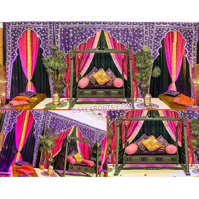 Arabian Nights Thema Bruiloft Kleurrijke Achtergrond Lage Prijs Bruiloft Stof Gordijnen Mooie Arabische Wedding Achtergrond Gordijnen