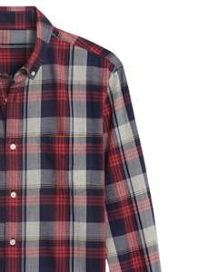 Camisa a cuadros para hombre, roja, azul marino, gris, de manga larga, informal, de franela de algodón, suave, cómoda, para uso diario, al por mayor - Product Image 2