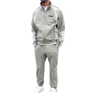 Ensemble survêtement homme coupe décontractée avec veste zippée et pantalon, 100% nylon épais, coupe-vent confortable, personnalisable avec logo - Product Image 2