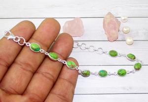 Best Design Solid 925 Sterling <b>Silver</b> Green Turquoise Gemstone Handmade Fine <b>Silver</b> <b>Bracelet</b> With 925 Stamped <b>Silver</b> Jewelry - Product Image 2