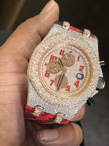 Luxe hommes glace Hip Hop montre Bling diamant argent blanc bijoux en acier inoxydable bande mouvement à Quartz pour montre suisse Antique - Product Image 2