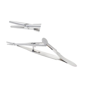 Soporte de aguja Kalt recto 14cm instrumentos quirúrgicos oftálmicos manuales de acero inoxidable de Medzora Surgical - Product Image 1