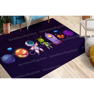 Tapis imprimé Galactic Adventure - Parfait pour la chambre d'enfant et la crèche, tapis en chenille - Product Image 4