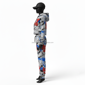 Chándal de Mujer Premium de Poliéster y Elastano con Forro Polar de 290 GSM, Gris, Rojo, Azul, Estampado por Sublimación, Logotipo Personalizado, Tallas Grandes - Product Image 3