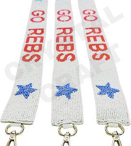 Sic Em Bears, bolso de cuentas de semillas de oro blanco personalizado, correas de monedero con cuentas para bolsos, accesorios de moda - Product Image 3