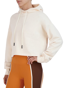 Pull à capuche court décontracté pour femme, Streetwear de couleur unie, nouvelle collection - Product Image 3