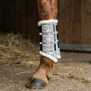 Botas Protectoras para Tendones de Patas de Caballo, Forro de Piel Sintética Suave, Alta Calidad, Personalizables, Estilo Deportivo con Patrón de Serpiente para Entrenamiento de Equitación - Product Image 2