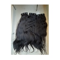 Extensions de cheveux humains indiens Remy Hamson 100g, non traités, naturels, vierges, cheveux de temple, double trame tissée à la machine, à clipser