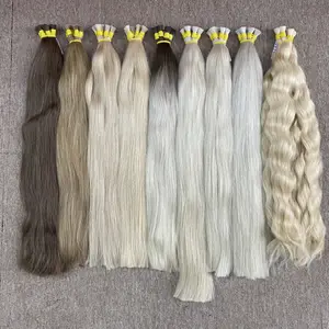 Premium Standaard Getrokken Bulk Haar Russische Slavische Human Hair Bulk 40Cm-100Cm Voor Rusland Haarfabrieken