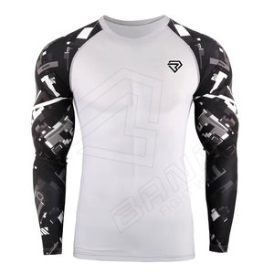 Rash Guard de manga larga para hombre de la mejor calidad, elegante, liso, MMA Rush Guard, técnica transpirable y lavada - Product Image 2
