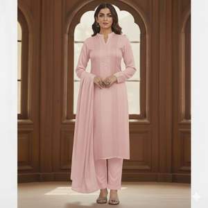 Vestido Salwar Kameez Casual de 3 Piezas para Mujer, Estilo Pakistaní 2025, Elegante, de Lino, para Fiestas de Invierno, Secado Rápido y Ligero - Product Image 6