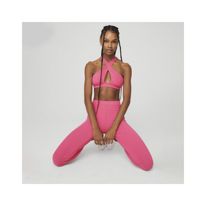Ensemble de yoga pour femmes personnalisable de haute qualité soutien-gorge et legging de sport réversibles avec motif solide de grande taille - Product Image 6