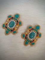 Boucles d'oreilles clous de mode élégantes et stylées, au design unique et fantaisie, brodées de perles, faites à la main, de haute qualité, pour le jour du match de pickleball