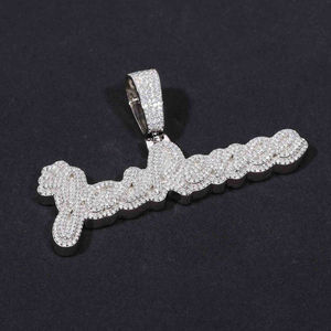 Colgante de abalorio personalizado fino de Plata de Ley 925 para la fabricación de joyas en diamantes VVS cultivados en laboratorio - Product Image 1