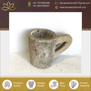 Pichet à une poignée Vintage en bois de style antique de haute qualité, décoration artistique, cadeaux de Noël - Product Image 4