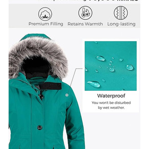 Veste matelassée d'hiver pour femmes, moderne et tendance, unie, respirante, en tissu tissé, coupe-vent, construction isolante - Product Image 6