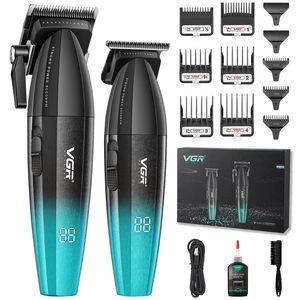 Kit de barbier sans fil professionnel pour hommes, kit de coupe de cheveux à lame en T à écartement zéro, lame en céramique, tondeuse à cheveux à piles US - Product Image 4