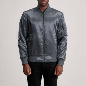 Blouson bomber gris réversible imperméable - Taille XS, à capuche, brodé, streetwear, motif printanier - Product Image 1