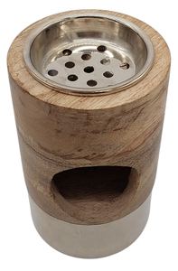 Quemador de Incienso Bakhoor de Madera con Base de Metal, Copa de Carbón de Acero Inoxidable, Quemador de Oud Árabe Tradicional para el Hogar, Regalo para Mezquita - Product Image 3