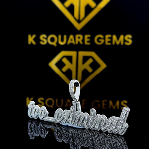 Colgante Hip Hop con Letra Personalizada, Colgante con Nombre DE LA Suerte, Colgante con Número de Hip Hop, Moissanite, Joyería Hip Hop Ice Out - Product Image 2