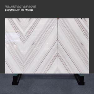 Pedra Natural <span class=keywords><strong>Columbia</strong></span> Mármore Branco Polido Big Slab Book Match Veias Lajes Parede Pavimento Decoração Bancadas Telhas - Product Image 2