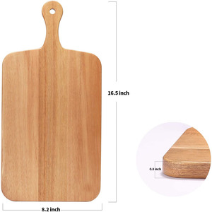 Planche à découper en bois d'acacia avec poignée Ustensiles de cuisine pour la planche à découper les légumes et le petit déjeuner Planche de service - Product Image 4