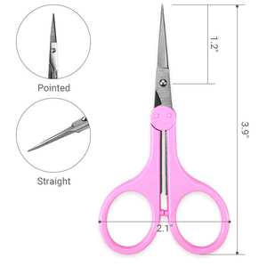 กรรไกรตัดคิ้วแบบพกพาเป็นมิตรกับการเดินทางใบมีดตรงเพื่อการแต่งขนที่แม่นยำและมีขอบที่สะอาด - Product Image 5